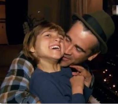 Henry Tadeusz Farrell's father Colin Farrell and sibling James Padraig Farrell